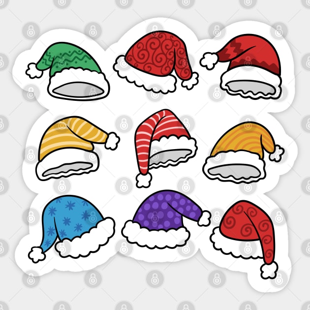 Santa Hat Sticker by Mako Design 